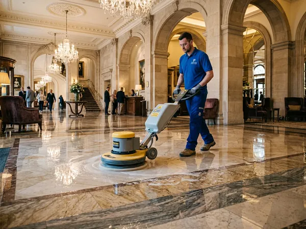 Đánh bóng sàn đá - Công ty vệ sinh công nghiệp Hòa Mỹ